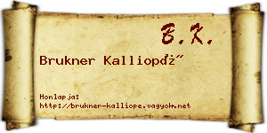 Brukner Kalliopé névjegykártya
